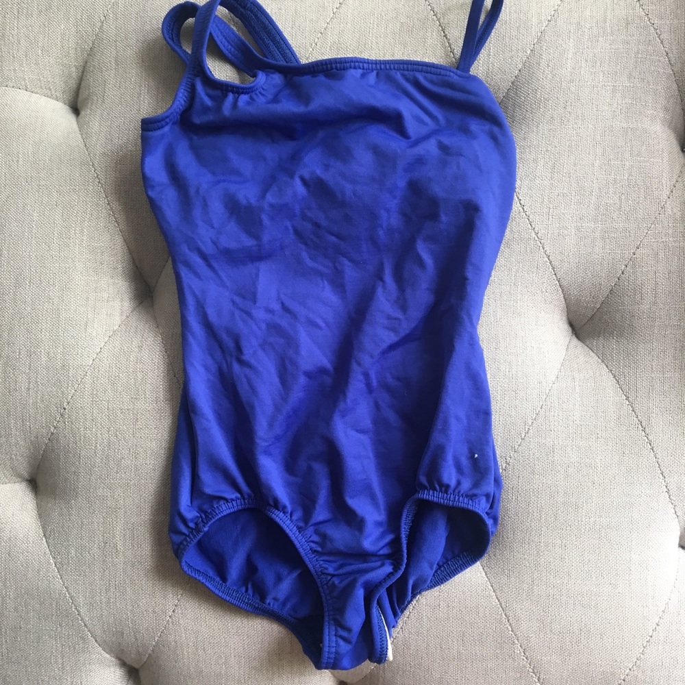 Body wrappers blue leotard with open back